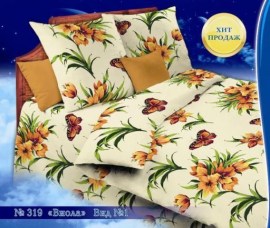 Постельное белье 1,5сп бязь пл 120 рис 319-1 виола беж