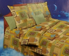 Постельное белье 1,5сп бязь пл 120 рис 1216-1 Узоры востока беж