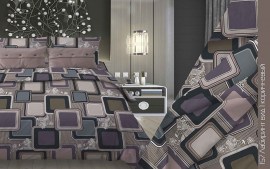 Постельное белье 1,5сп бязь пл 140 гр/м2 157 рис Лабиринт, 1 Вид коричневый