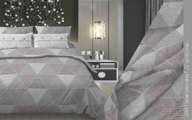Постельное белье 1,5сп бязь пл 140 гр/м2 284 рис Галактика, 1/2 Вид шоколад